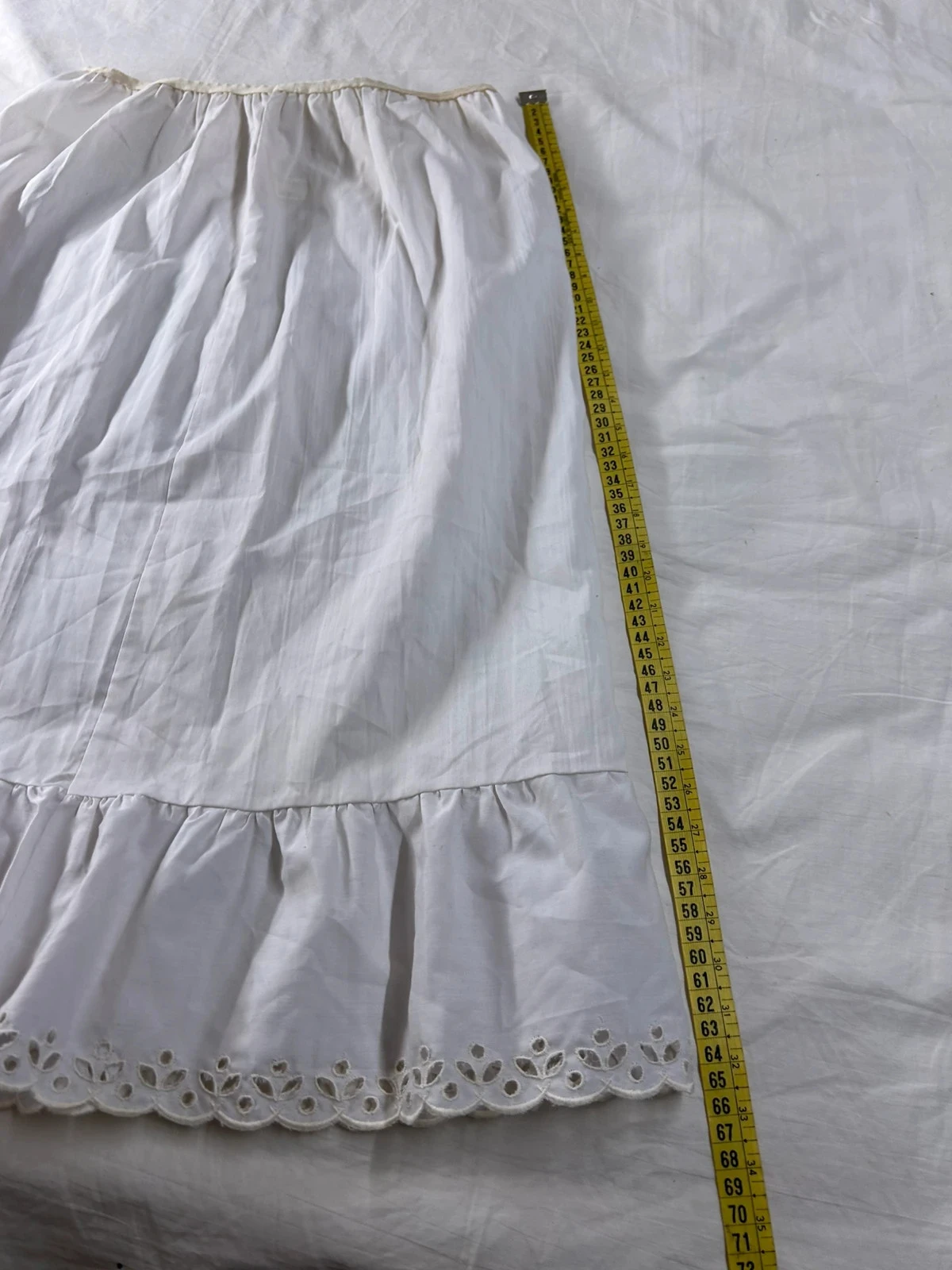 Lange witte kanten rok van Miss Helen Paris vintage Y2K retro stijl maat 38 – photo 6